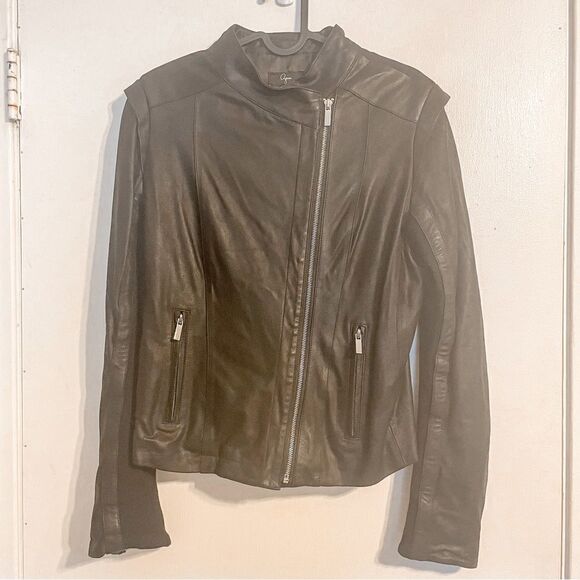 Aqua Suede Leather Biker Jacket Black M - Picture 6 of 7